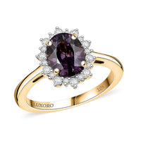 Luxoro 10K Yellow Gold AAA Royal Lavender Spinel, White Diamond (G-H, I2) (0.26 cts) Ring (Size 10.0) 2.30 ctw