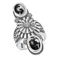 D'Joy Artisan Crafted White Buffalo 4.85 ctw Ring in Sterling Silver (Size 7.0)