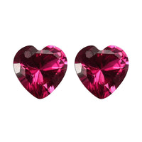 Set of 2 AA Lab Created Ruby (Hrt 6 mm) 1.82 ctw Loose Gemstone