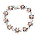 D'Joy Premium Multi-Tourmaline and Moissanite 13.25 ctw Bracelet in Rhodium Over Sterling Silver (6.50 In) - Sticky add to cart bar