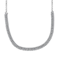D'Joy Diamond 3.00 ctw Frozen Leaf Necklace in Rhodium Over Sterling Silver 18-20 Inches