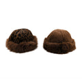 Tamsy Set of 2 Brown Faux Fur Round Hat - Sticky add to cart bar