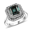 Certified & Appraised Rhapsody 950 Platinum AAAA Monte Belo Indicolite, Diamond (E-F, VS) (0.61 cts) Ring (Size 10.0) (7.22 g) 3.85 ctw - Sticky add to cart bar