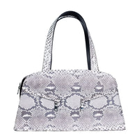 The Grand Pelle Handcrafted Natural Genuine Python Leather Trapeze Tote Bag (15.15"x8.26"x4.33")