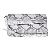 Grand Pelle Natural Genuine Python Leather Shoulder Flap Bag (9.44"x5.78"x3.15")