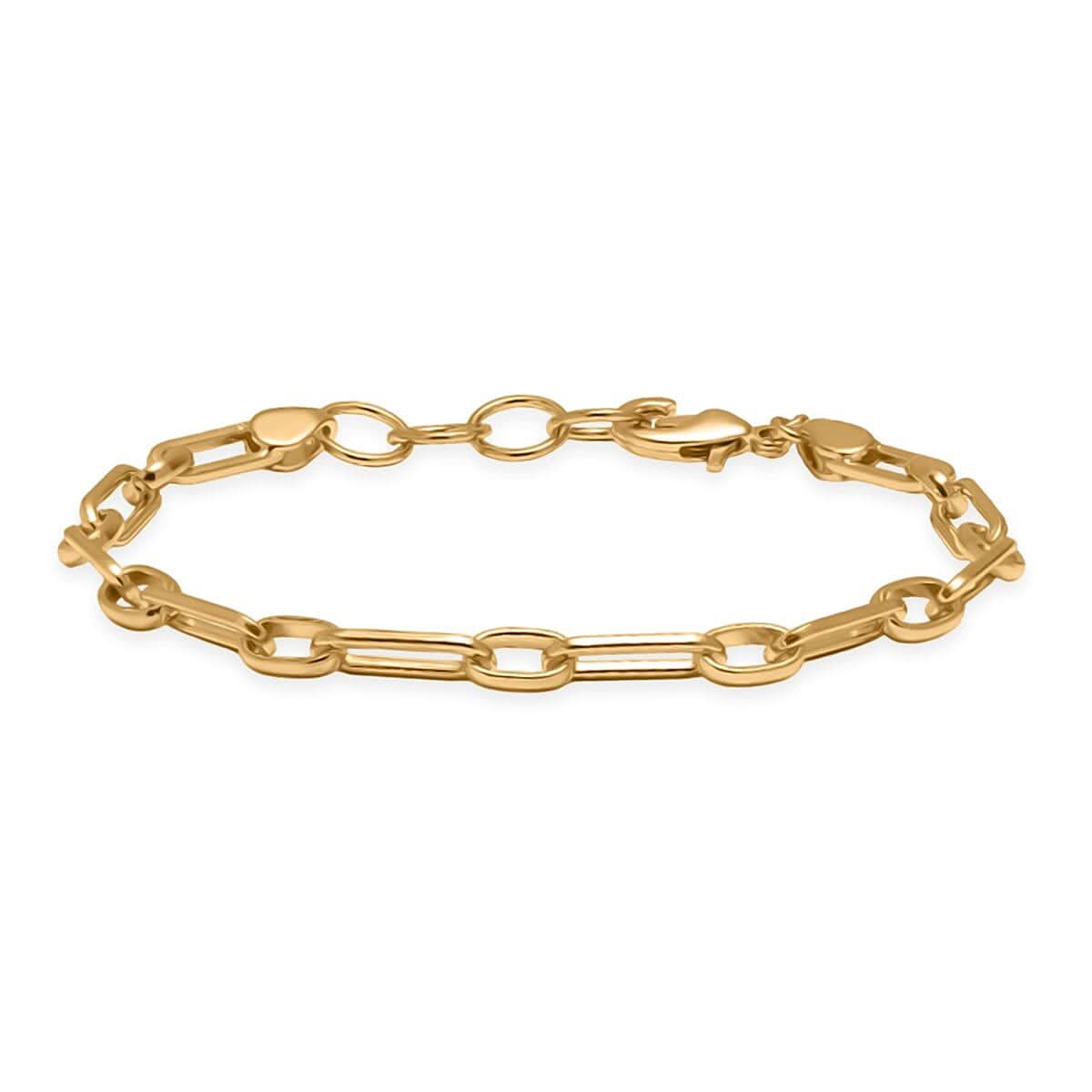EverTrue Bronzella Collection Paper Clip Chain Bracelet in 18K YG Plated Bronze (7.50 In)