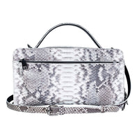 The Grand Pelle Handcrafted Natural Genuine Python Leather Clutch Bag (10.03"x5.89"x4.13") with Shoulder Strap