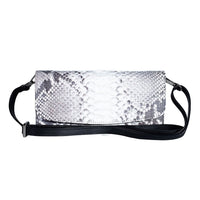Grand Pelle Natural Genuine Python Leather Envelope Clutch (7.48"x3.74"x1.18") with Shoulder Strap