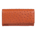 The Grand Pelle Brown Ostrich Genuine Python Leather Envelope Clutch Bag (7.48"x3.93"x1.18") - Sticky add to cart bar