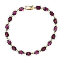 Luxoro AAA Radiant Ember Garnet 17.35 ctw Bracelet in 10K Yellow Gold (7.25 In)