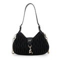 Closeout Vintage Havana Black Faux Leather Quilted Shoulder Bag - Sticky add to cart bar