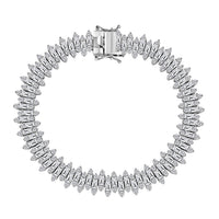 D'Joy White Zircon 17.75 ctw Bracelet in Rhodium Over Sterling Silve (7.25 In)