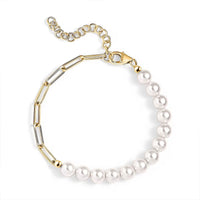 D'Joy Pearl Fancy Bracelet in 18K Vermeil Yellow Gold Over Sterling Silver (6.50 In)