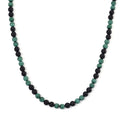 African Malachite and Shungite 230.00 ctw Beaded Necklace in Stainless Steel 18-20 Inches - Sticky add to cart bar