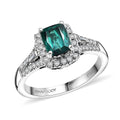 Certified & Appraised Rhapsody AAAA Monte Belo Indicolite and E-F VS Diamond 1.54 ctw Ring in 950 Platinum 5.70 Grams - Sticky add to cart bar