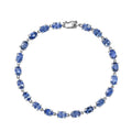 Luxoro 10K White Gold AAA Ceylon Sapphire Bracelet (7.25 In) 12.22 ctw - Sticky add to cart bar