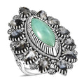 D'Joy Artisan Crafted Tahoe Nevada Turquoise and White Buffalo 11.80 ctw Ring in Sterling Silver - Sticky add to cart bar