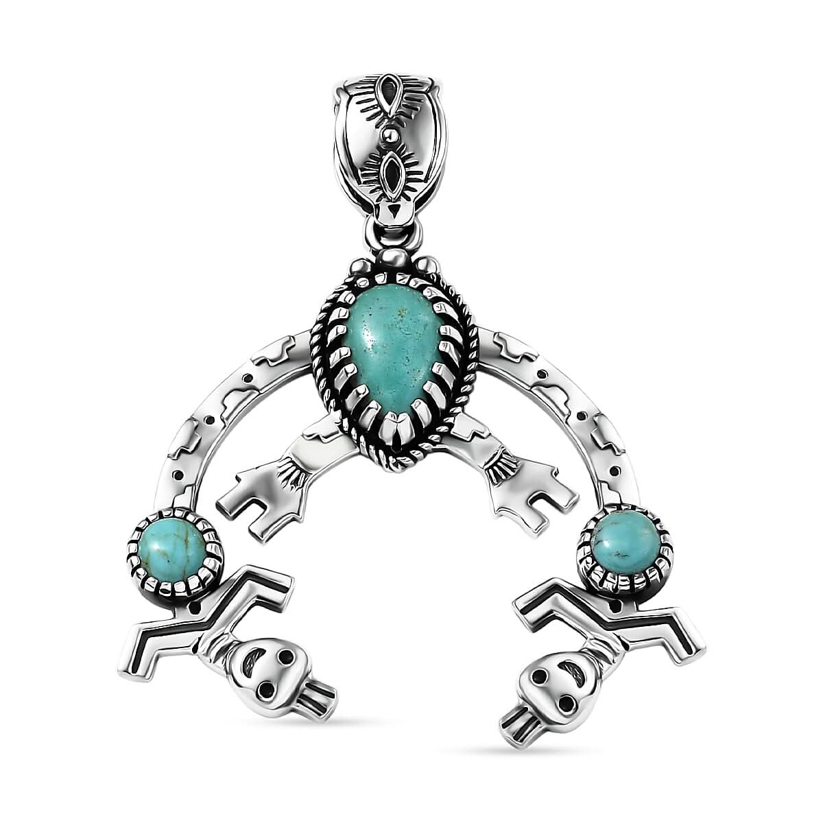 D'Joy Artisan Crafted Tahoe Nevada Turquoise 1.90 ctw Pendant without Chain in Sterling Silver
