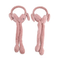 Tamsy Set of 2 Plain Pink and Animal Face Earmuff with Moving Jumping Rabbit Ears - Sticky add to cart bar
