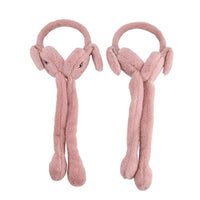 Tamsy Set of 2 Plain Pink and Animal Face Earmuff with Moving Jumping Rabbit Ears