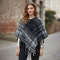 Tamsy Black Shawl with Fringes (27.6"x27.6") - Sticky add to cart bar
