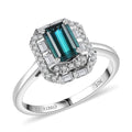 Certified & Appraised Luxoro 10K White Gold AAA Monte Belo Indicolite, Diamond (G-H, I2) (0.32 cts) Ring (Size 10.0) 1.51 ctw - Sticky add to cart bar