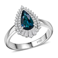 Certified & Appraised Rhapsody 950 Platinum AAAA Monte Belo Indicolite, Diamond (E-F, VS) (0.37 cts) Ring (Size 10.0) (6.48 g) 1.37 ctw