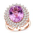 10K Rose Gold AAAA Patroke Kunzite, Luxuriant Lab Grown Diamond (G-H, SI) Ring (Size 6.0) (4 g) 14.50 ctw - Sticky add to cart bar