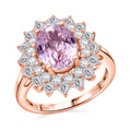 D'Joy AAA Patroke Kunzite, Moissanite Ring in 18K Vermeil RG Over Sterling Silver (Size 10.0) 4.80 ctw - Sticky add to cart bar