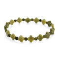 Connemara Marble 29.00 ctw Beaded Irish Clover Stretch Bracelet - Sticky add to cart bar