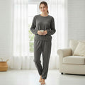 Tamsy Gray Pajama Set of Top and Bottom - One Size Fits Most - Sticky add to cart bar