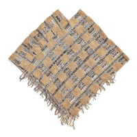 Tamsy Yellow Poncho with Fringe - One Size Fits Most
