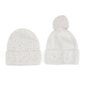 Tamsy Crystal Knitted 1pc Pompom Hat and 1pc Crystal Hat - White - Sticky add to cart bar