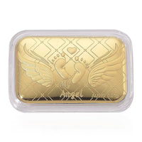 24K Yellow Gold Baby Foot with Angel Wings Embossed Sheet 10mg (Del. in 10-12 Days)