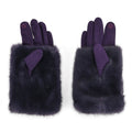 Tamsy Dark Purple Faux Fur Gloves with Screen Touch Function - Sticky add to cart bar