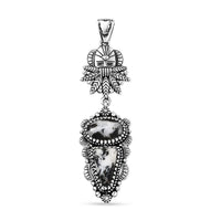 D'Joy Artisan Crafted White Buffalo 4.40 ctw Fancy Pendant without Chain in Sterling Silver