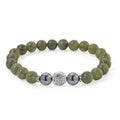 Connemara Marble and Terahertz 85.00 ctw Celtic Harmony Beaded Stretch Bracelet - Sticky add to cart bar