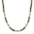 Connemara Marble and Terahertz 330.00 ctw Celtic Harmony Beaded Necklace in Silvertone 19-21 Inches - Sticky add to cart bar