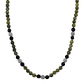 Connemara Marble and Shungite 250.00 ctw Celtic Harmony Beaded Necklace in Silvertone 19-21 Inches - Sticky add to cart bar