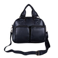 Passage Black Faux Leather Satchel Bag with Front Pocket (10.24"x7.48"x3.94") - Sticky add to cart bar