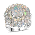 D'Joy Premium Ethiopian Welo Opal Ring in Rhodium Over Sterling Silver (Size 10.0) 5.30 ctw - Sticky add to cart bar