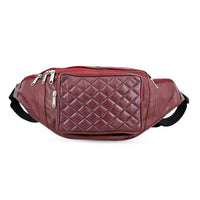 Tamsy Burgundy Genuine Leather Fanny Pack with RFID Protection