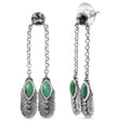 D'Joy Artisan Crafted Tahoe Nevada Turquoise and White Buffalo 5.40 ctw Feather Earrings in Sterling Silver - Sticky add to cart bar