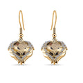 White Aurora Borealis Color Glass and Austrian Crystal Heart Earrings in Silvertone - Sticky add to cart bar