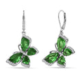 EverTrue Chartreuse Quartz (Triplet) and White Zircon 10.15 ctw Butterfly Earrings in Platinum Bond - Sticky add to cart bar