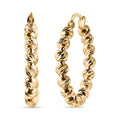 Luxoro Diamond-cut Beaded Hoop Earrings in 10K Yellow Gold 4.08 Grams - Sticky add to cart bar