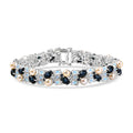 D'Joy Blue Star Sapphire (DF) and Multi Gemstone 19.65 ctw Bracelet in Rhodium Over Sterling Silver (6.50 In) - Sticky add to cart bar