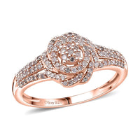D'Joy Natural Pink Diamond I3 0.33 ctw Ring in 18K Vermeil Rose Gold Over Sterling Silver (Size 6.0)