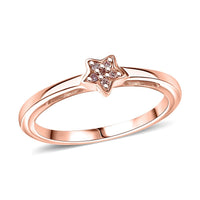 D'Joy Natural Pink Diamond Accent Ring in 18K Vermeil Rose Gold Over Sterling Silver (Size 10.0)