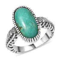 D'Joy Artisan Crafted Tahoe Nevada Turquoise 4.50 ctw Feather Ring in Sterling Silver (Size 10.0)